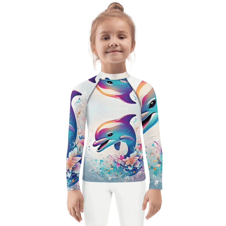 Kids rash guard dolphin dive product image (1)