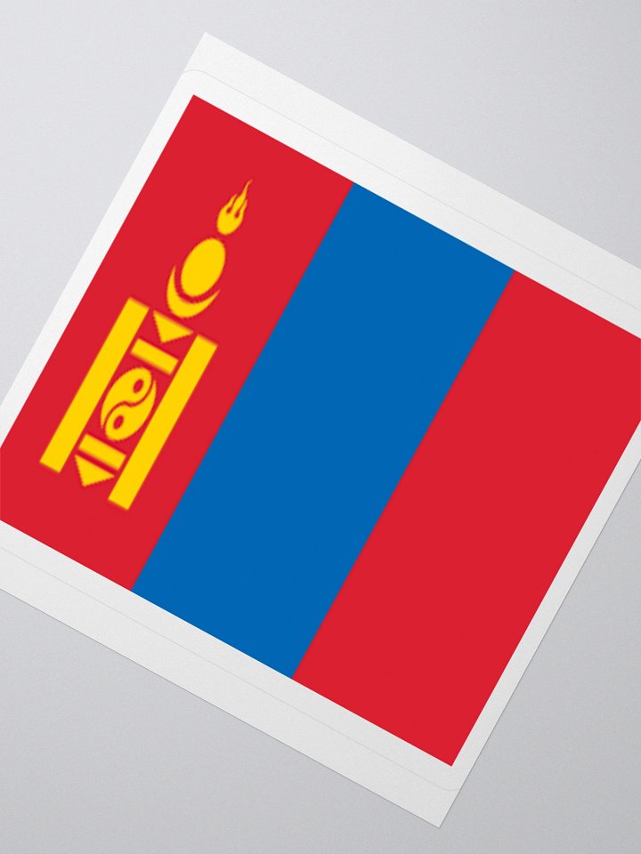 Exclusive Mongolia Flag Kiss-Cut Sticker by TDS Music - Unique Design (3" x 3", 4" x 4", 5.5" x 5.5") product image (4)