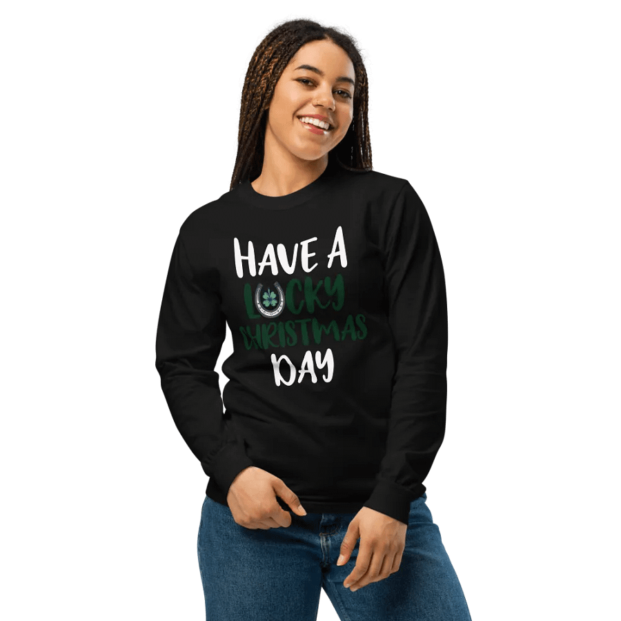 Lucky Christmas Horseshoe Long Sleeve Shirt product image (4)