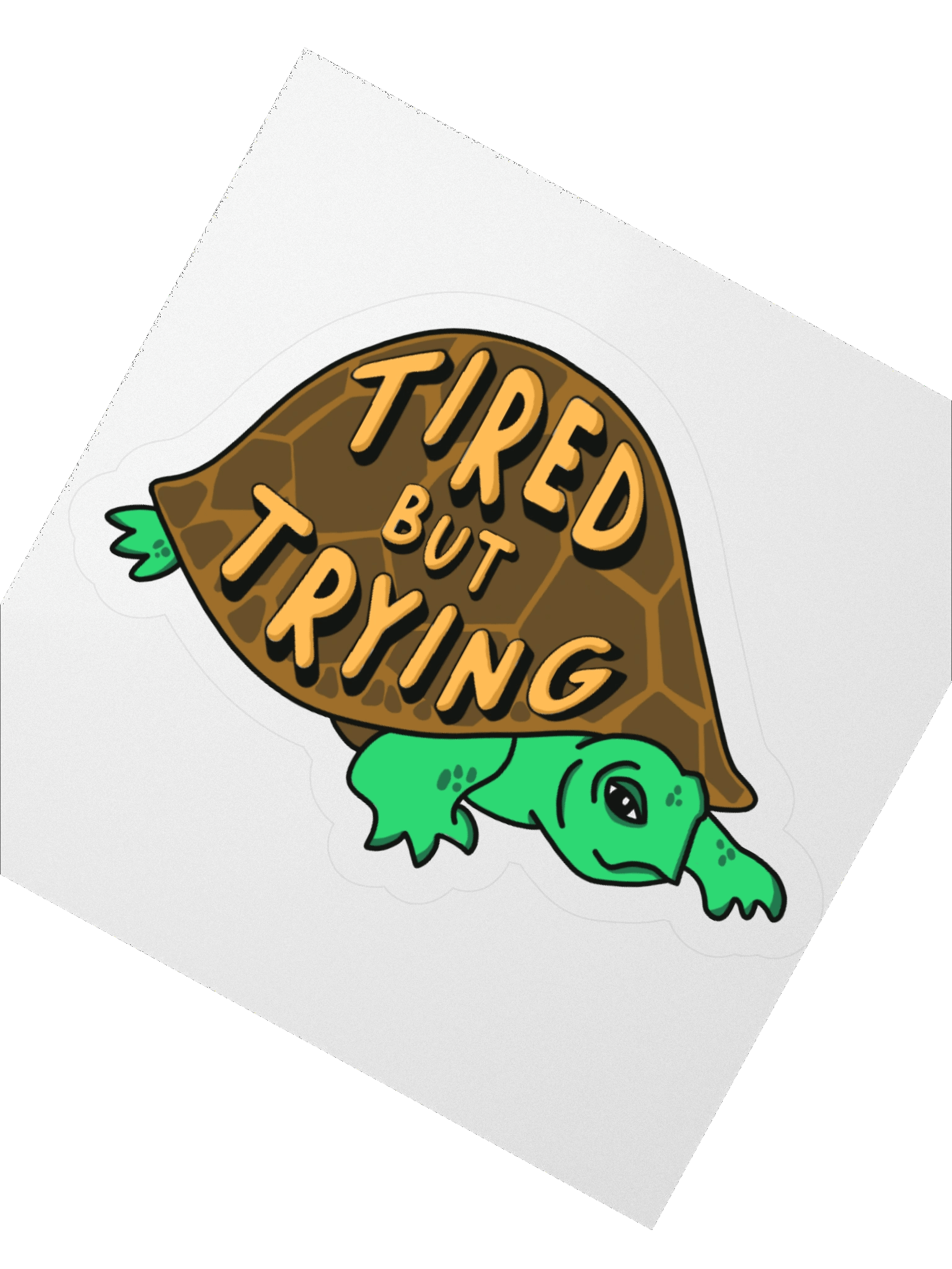 Tired But Trying Turtle sticker product image (2)