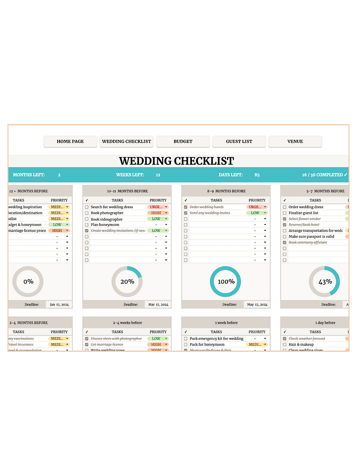 Wedding Planning Spreadsheet product image (1)