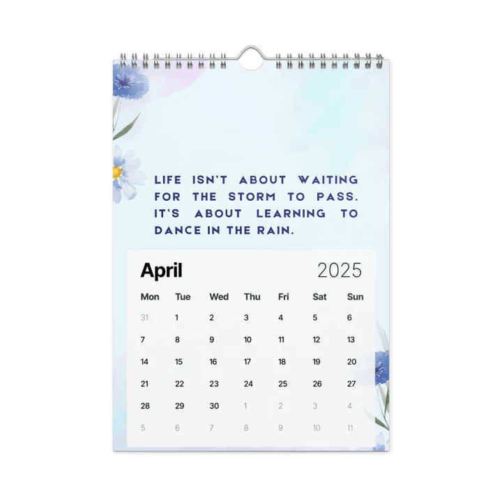 FLORAL INSPIRATIONAL QUOTES WALL CALENDAR 2025 product image (1)