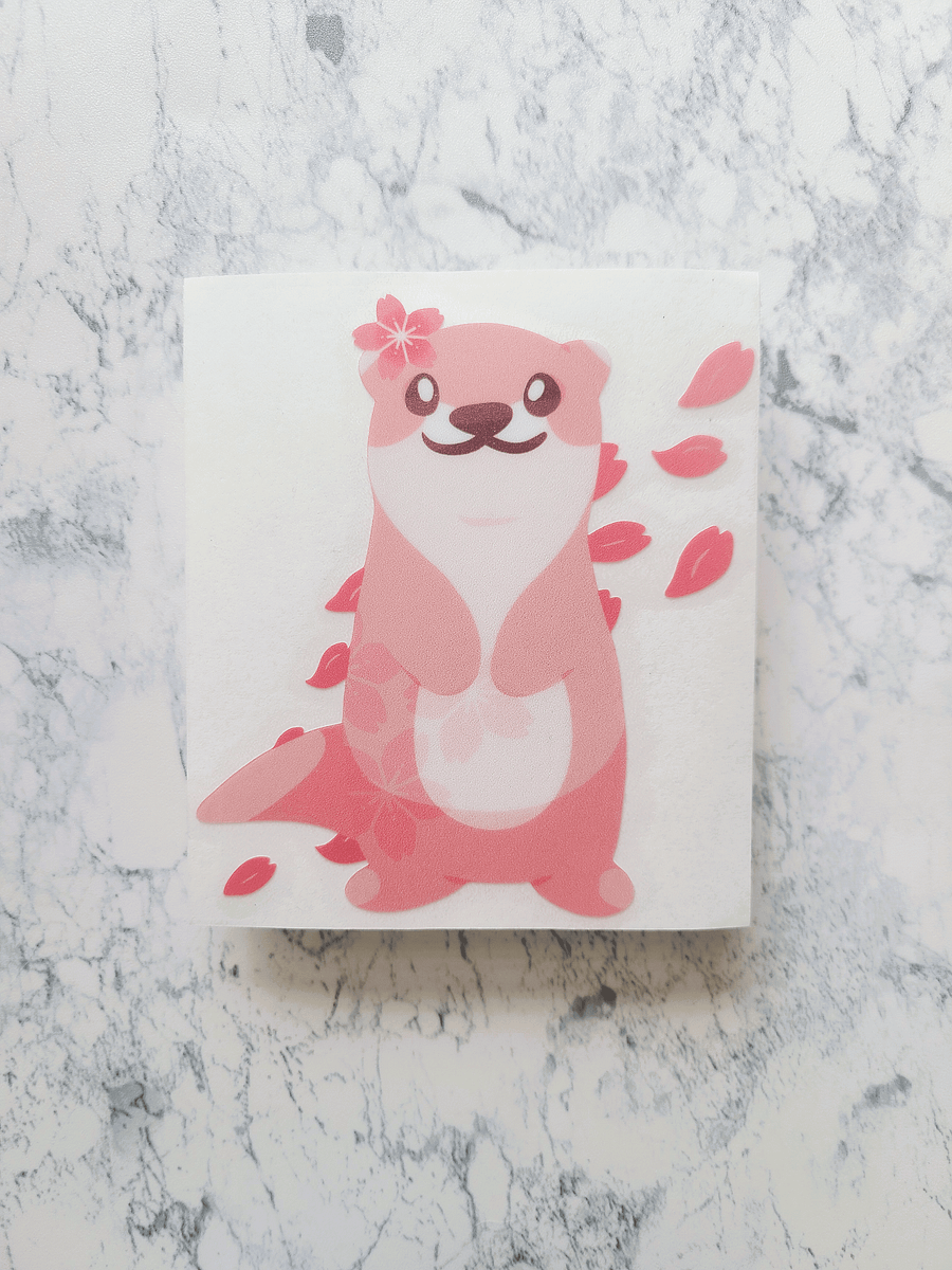 Standing Sakura Otter Large Sticker product image (1)