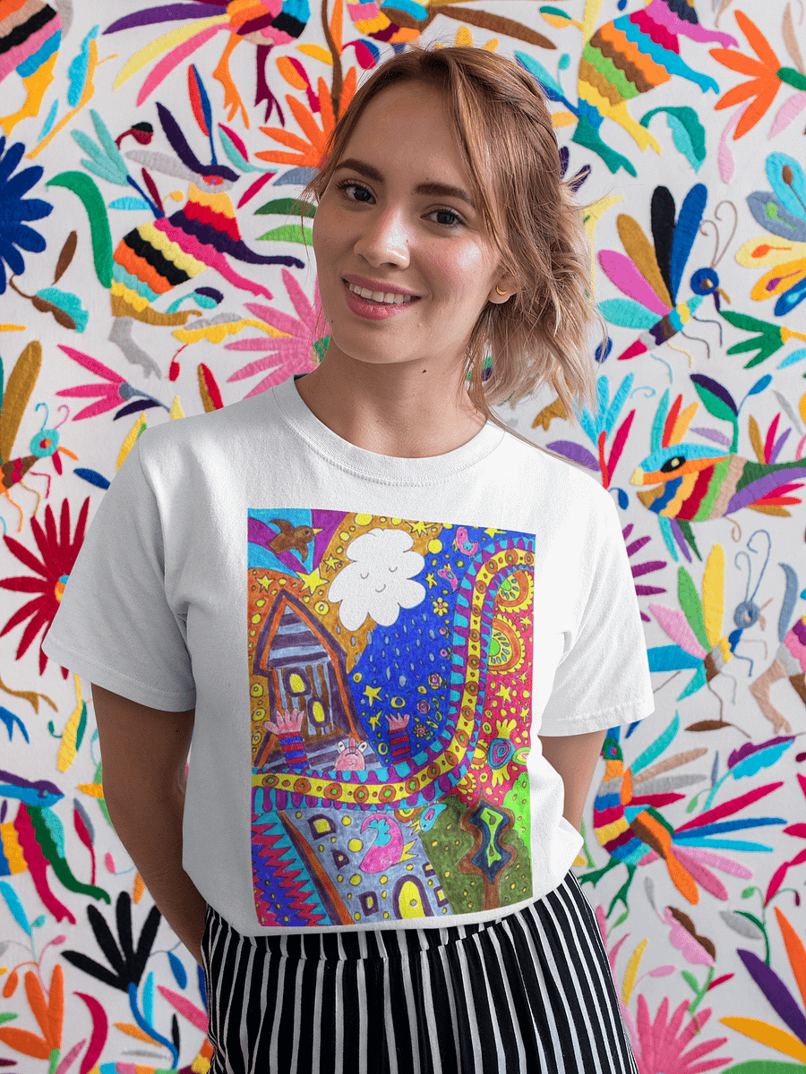 Abstract Doodle Art Golden Tower Moment Unisex T-Shirt product image (2)