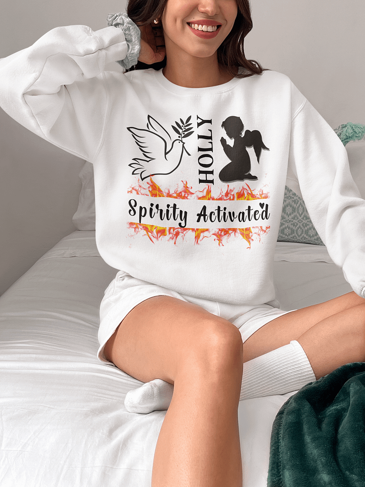 Holly Spirit Activated, Christian Faith Gildan Sweater product image (1)