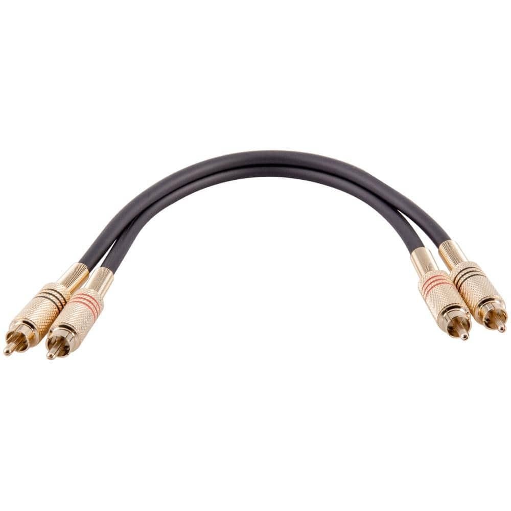 Seismic Audio SAPRCA1‑BK‑BK Premium 1 ft Dual RCA Male to Dual RCA Male Audio Patch Cable (Black) product image (2)