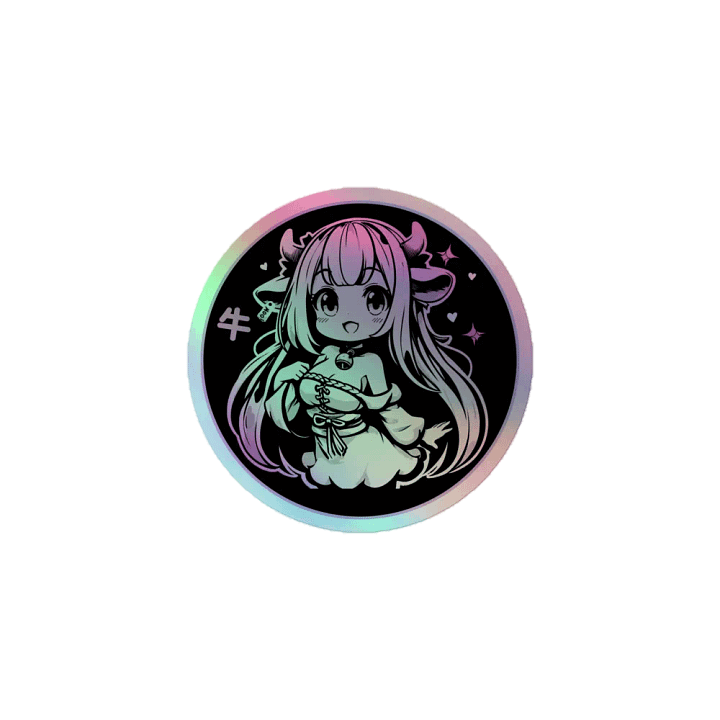 Adorable Ushi Holographic Sticker product image (1)