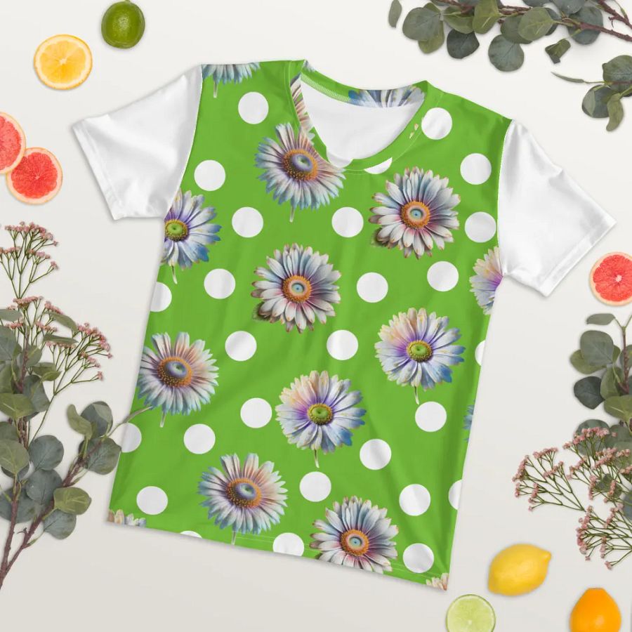Lime Daisy & Dots T-shirt product image (4)