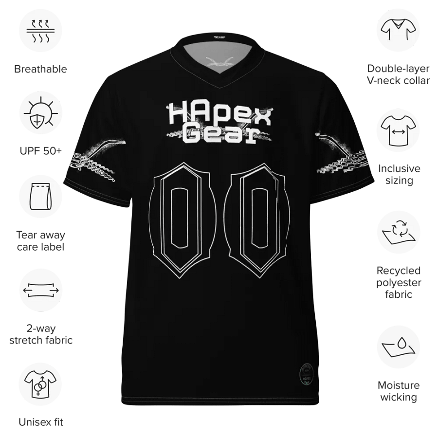 Capital DIETER - Black - Recycled Unisex Sports Jersey - White HApex Gear Black Logo product image (10)
