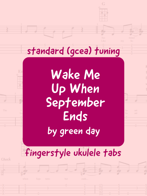 Green Day - Wake Me Up When September Ends (uke tabs) product image (1)