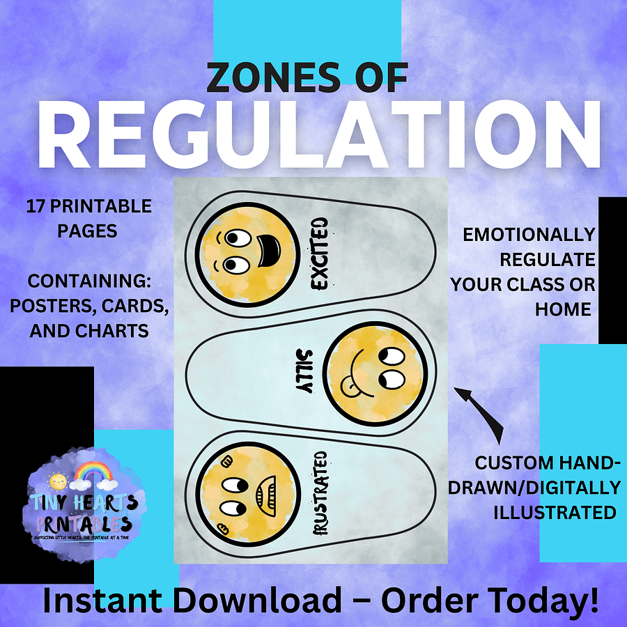 Zones of Regulation Printable Toolkit - 18 Pages | Visual Supports for Emotional Regulation | SEN, EYFS, Classroom Resource product image (3)