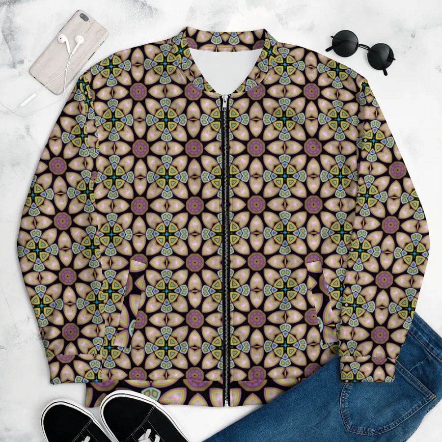 Fractal Batik Purple Bomber Jacket product image (6)