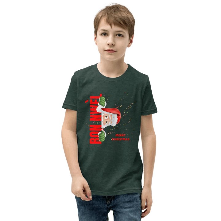 Peek-a-Boo Santa Youth T-Shirt product image (22)