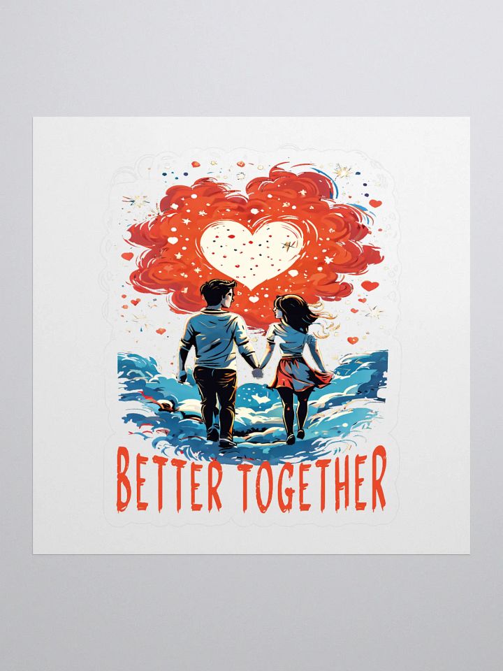 Better Together Kiss Cut Stickers - Cute & Stylish Cartoon Couple Stickers for Laptops, Journals, and Gifts product image (1)