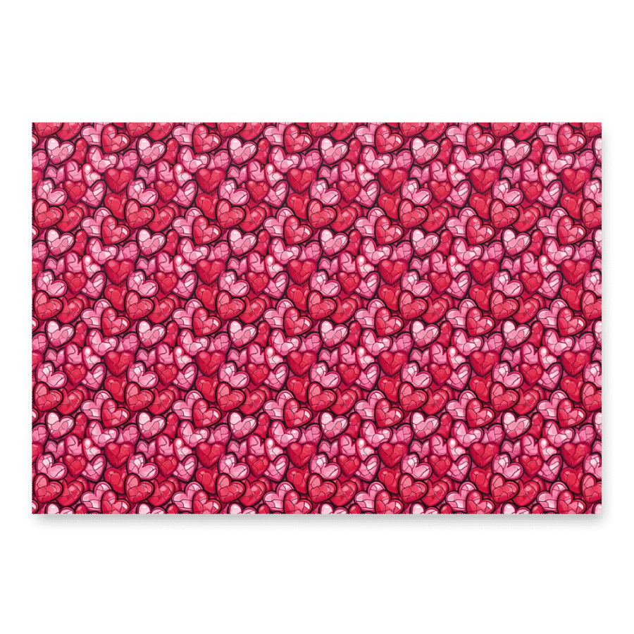 Hot Pink Cubist Hearts: Modern Valentine Art product image (2)