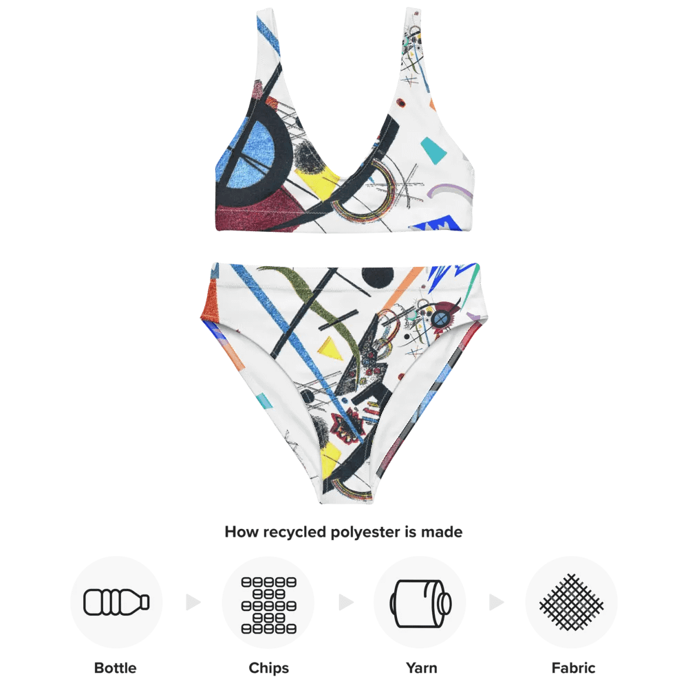 Abstract Lithographic Pattern Design High Waisted Bikini - V2 product image (3)