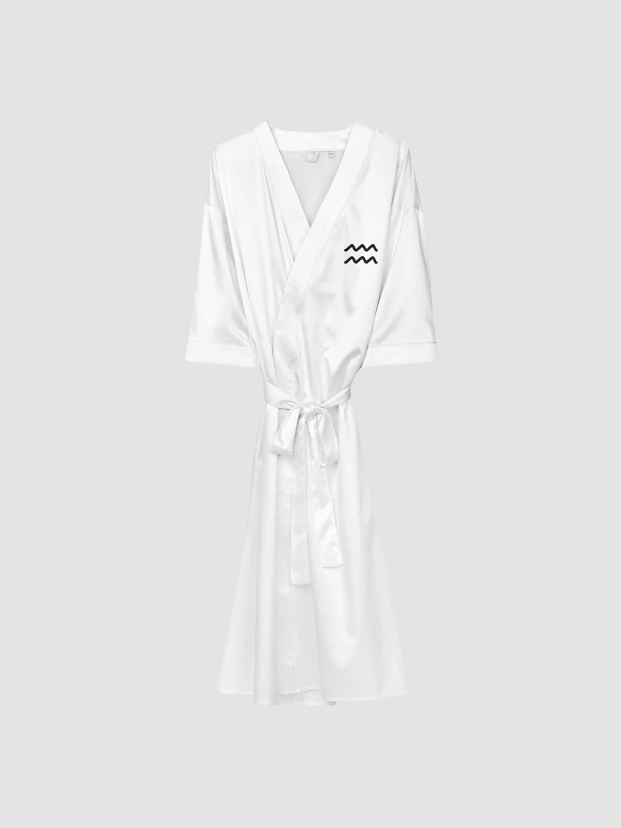 Aquarius Black on White Satin Robe product image (1)