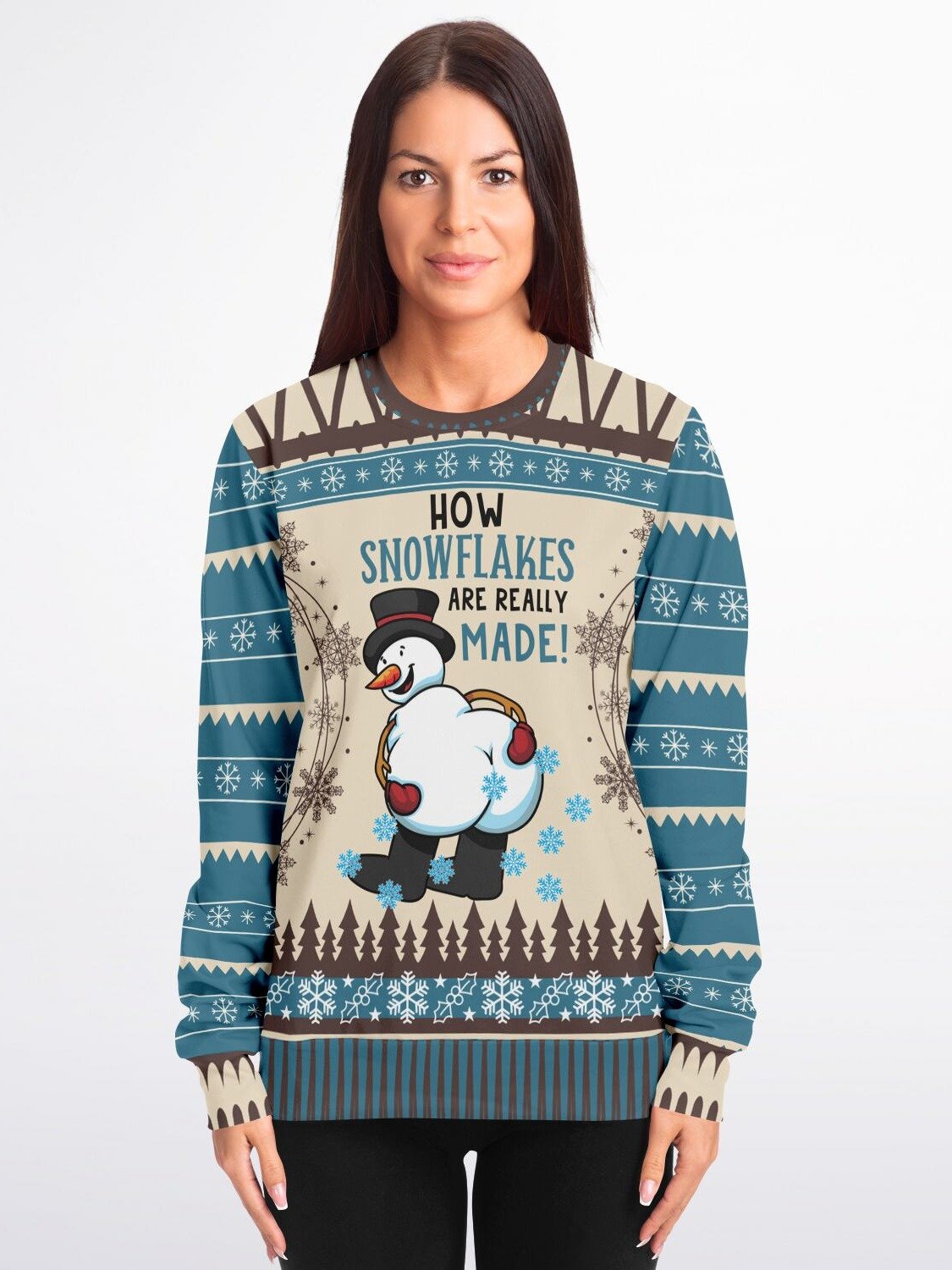 Funny Snowman Holiday Sweatshirt - "How Snowflakes Are Really Made" | Cheeky Christmas Sweater for Holiday Parties | Festive Winter Outfit product image (5)