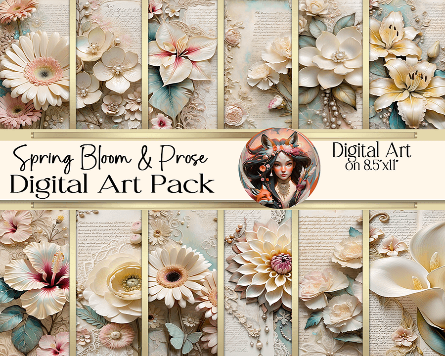 Spring Bloom and Prose Digital Art product image (1)