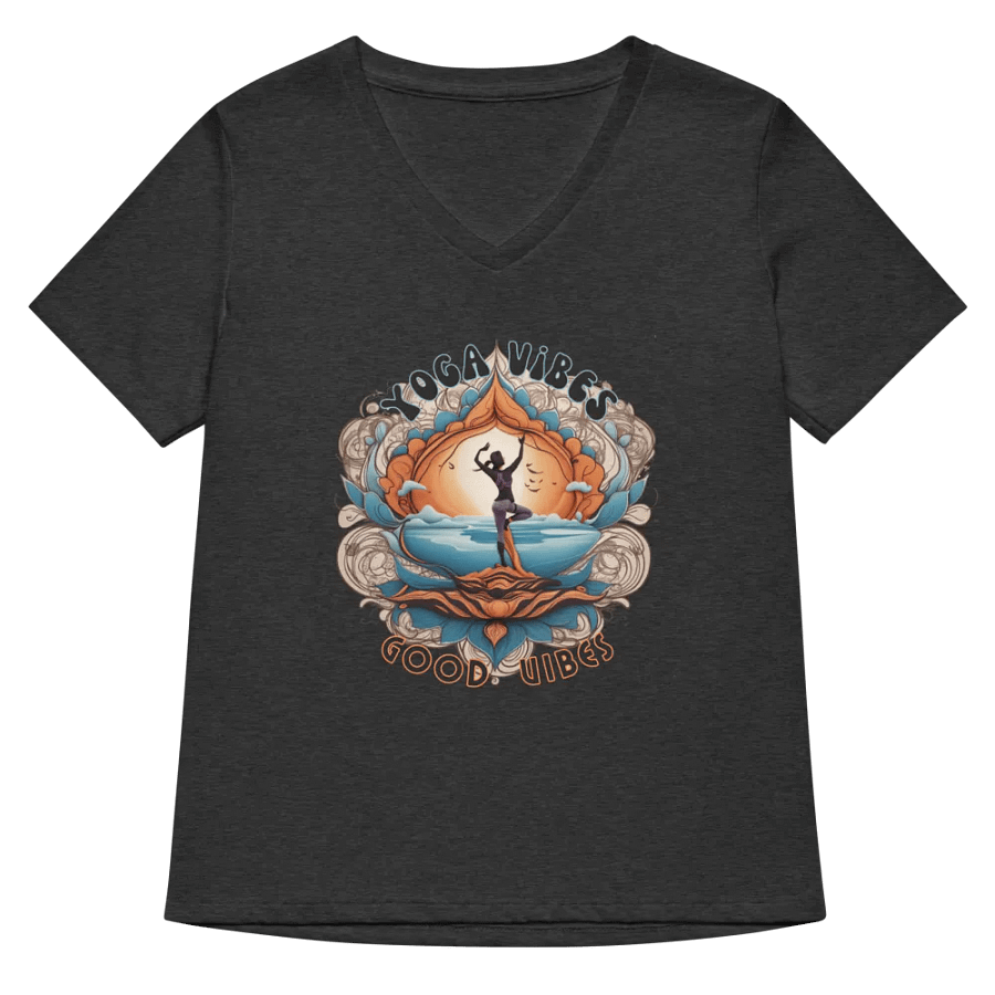 Zen Sunset Yoga Vibes Women's V-Neck Tee product image (32)