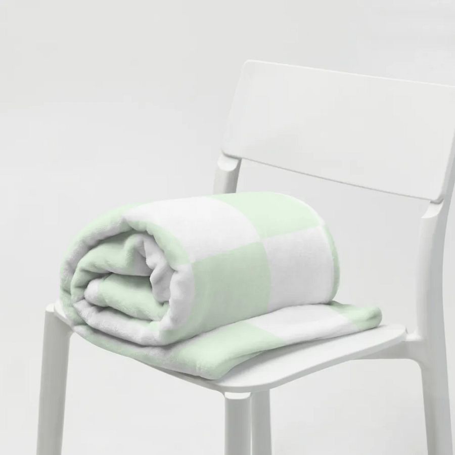 Squares White and Limegreen/Throw Blanket by Allcolor product image (9)