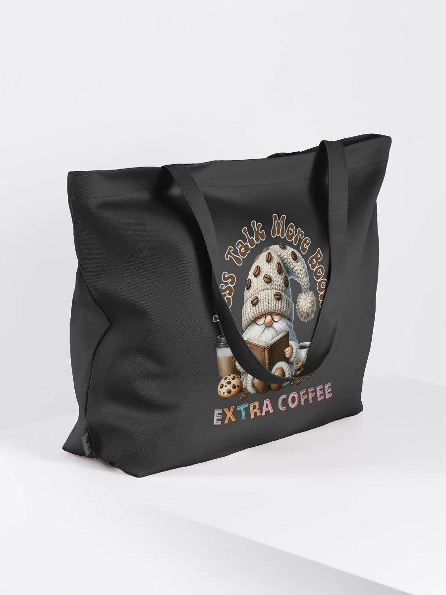 Less Talk More Books Extra Coffee Gnome Eco Tote Bag product image (1)