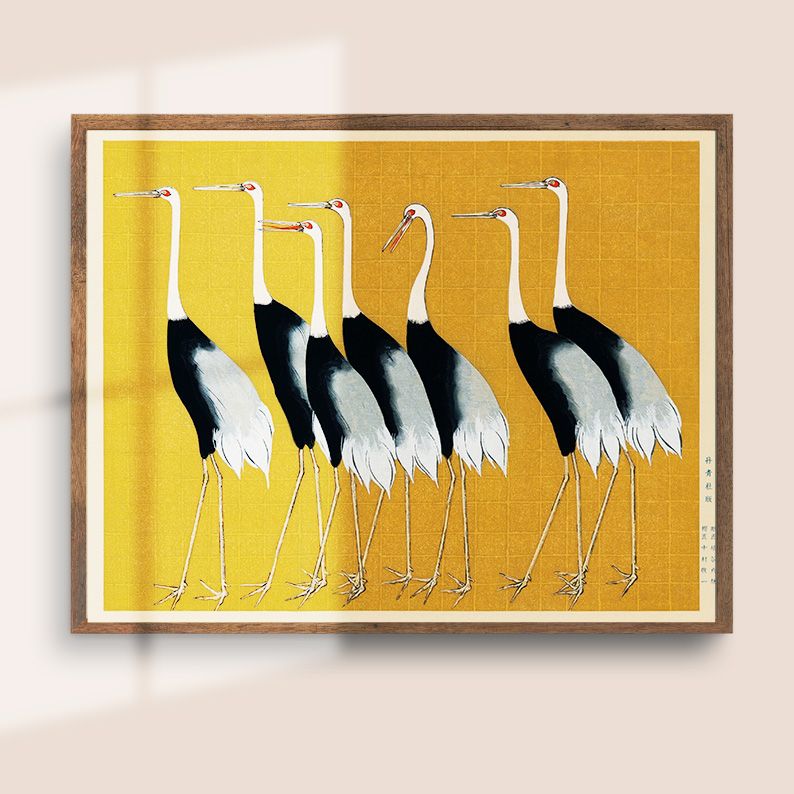 Red Crowned Cranes by Ogata Korin Vintage Japanese Woodblock Print product image (25)