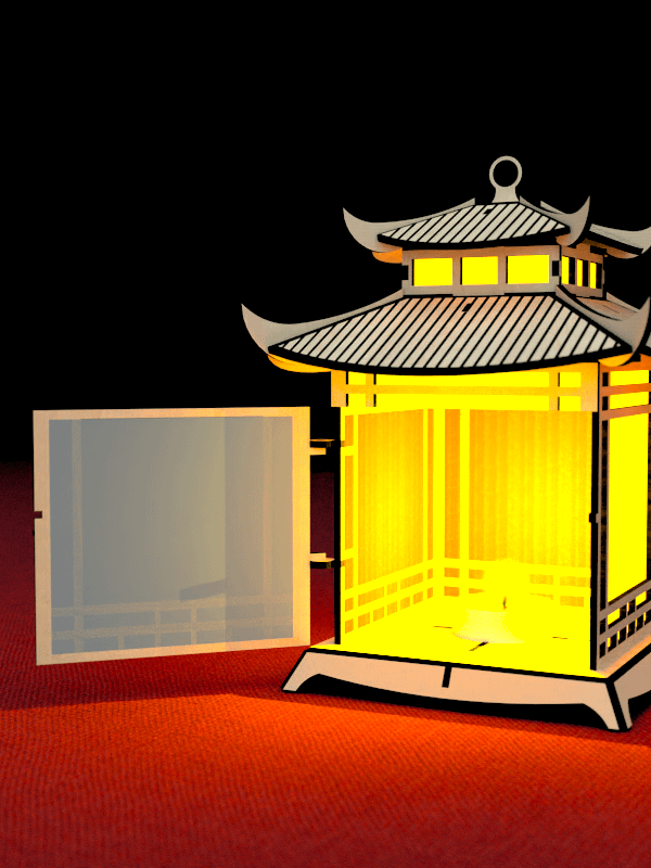 Japanese Pagoda Lantern Laser Cut File Candle Holder Night Light Decor Lamp Digital Download SVG, DXF, AI product image (3)