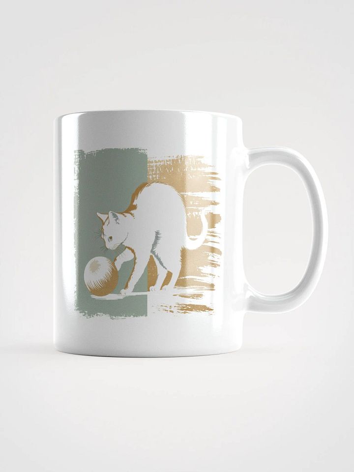 Holiday cat charm -white mug product image (1)