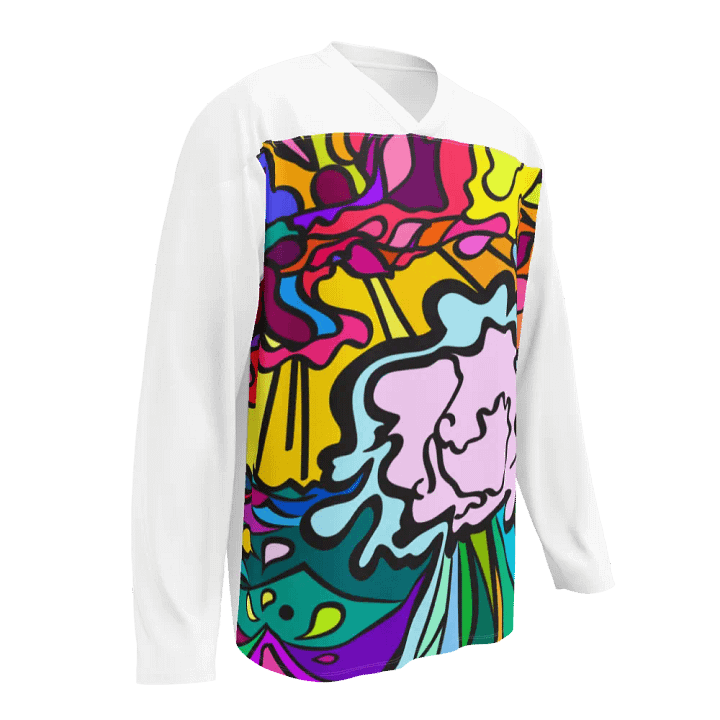 Vibrant Abstract Harmony Hockey Jersey - Wave at Sunset product image (1)