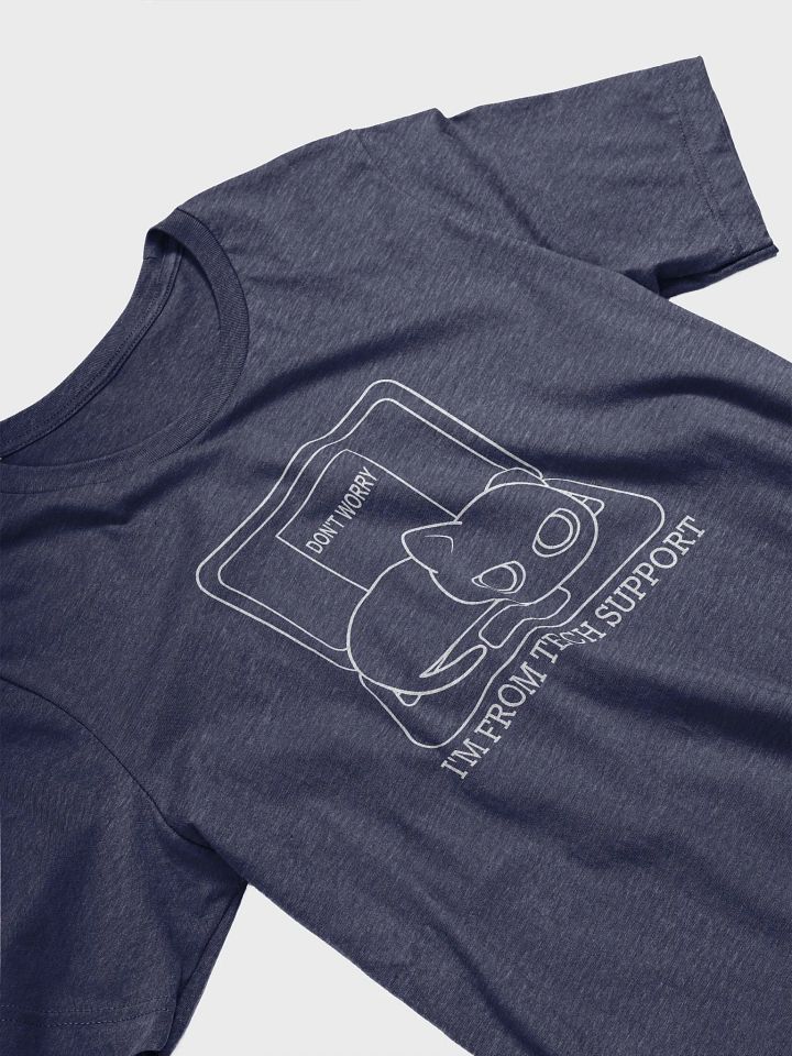 Cat on Laptop Unisex Tee, White Print product image (2)