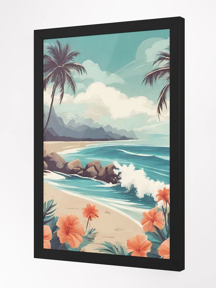 Tropical Beach, Ocean, Palm Trees, Hibiscus Flowers product image (3)