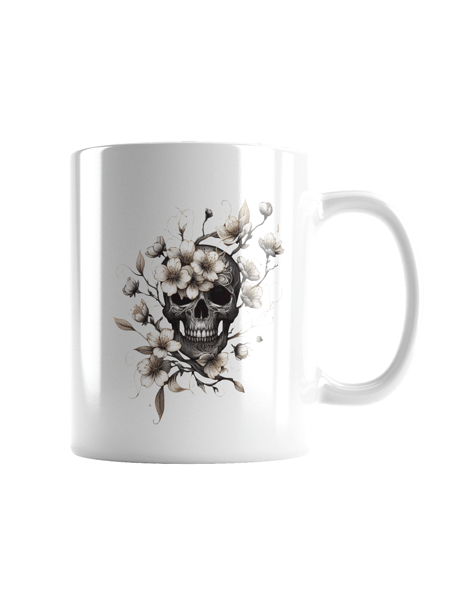 Floral Skulls White Glossy Mug product image (3)