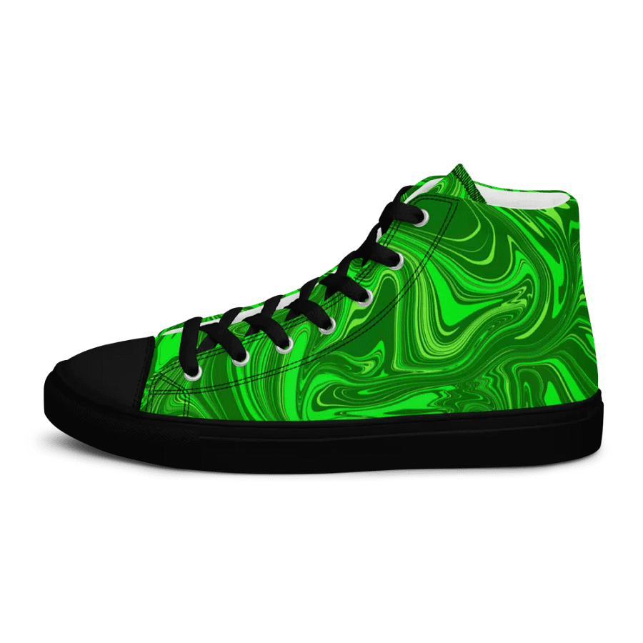 Women's High Top Canvas Shoes - Different Shades of Green Digital Fluid Art product image (8)