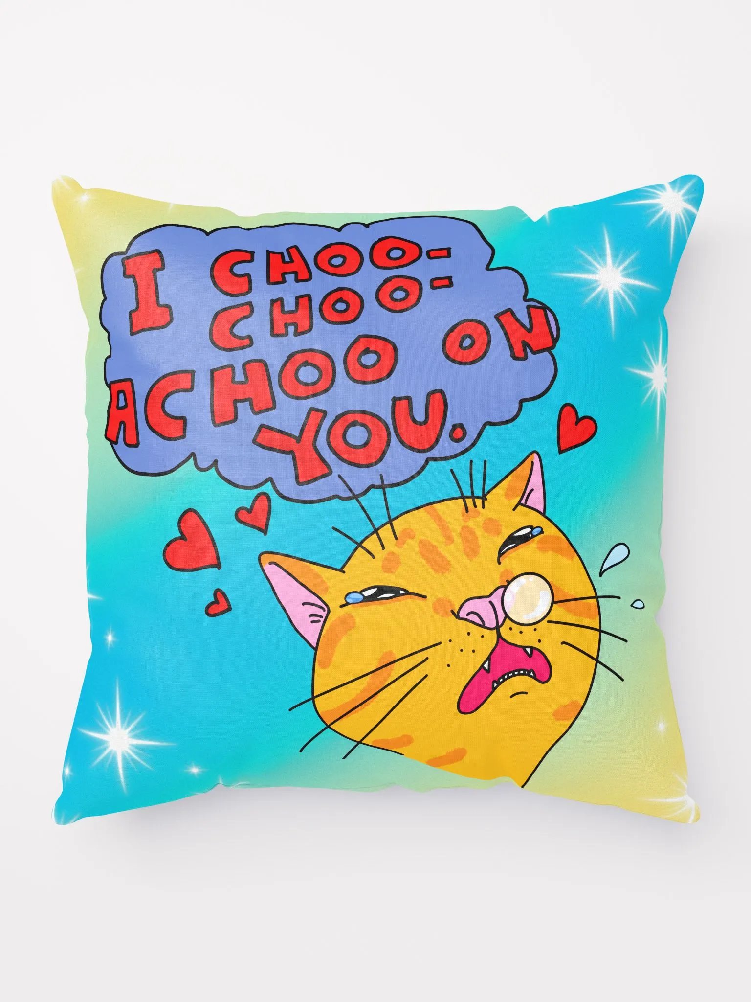 Achoo on You Orange Cat Pillow product image (1)