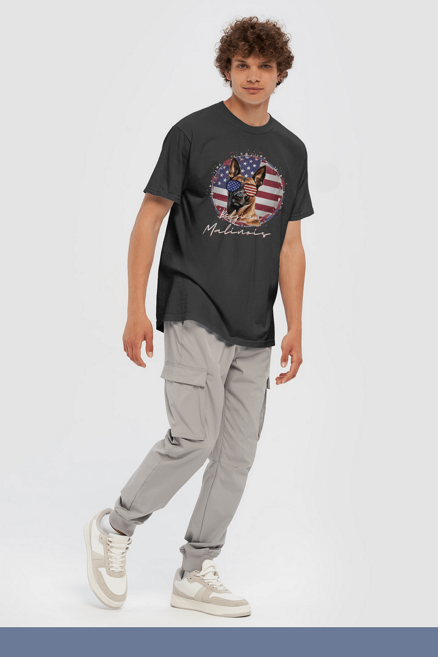 Belgian Malinois Circle American Flag Relaxed Fit T-shirt product image (2)