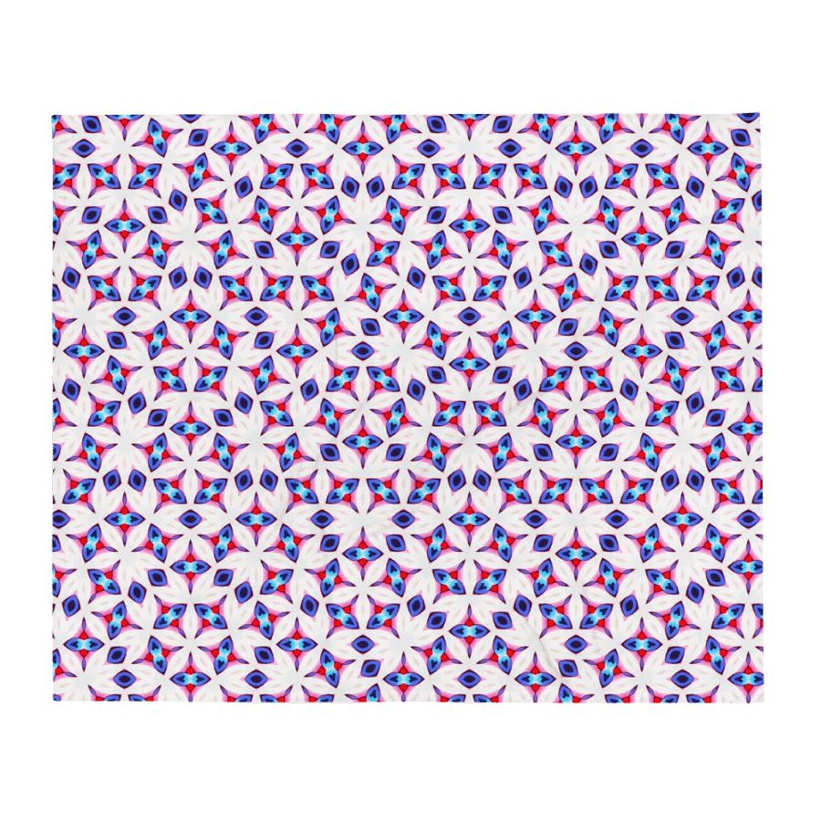 White, Blue & Red Seamless Diamond Patterned Throw Blanket product image (3)