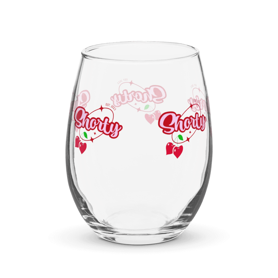 Miss Shorty Heart Shaped Cherries Logo Wine Glass product image (2)