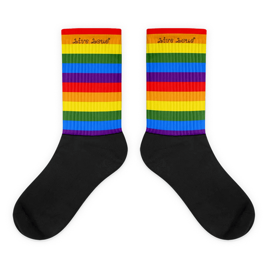 Rainbow Stripes 'Live Loud' Sublimated Socks product image (1)