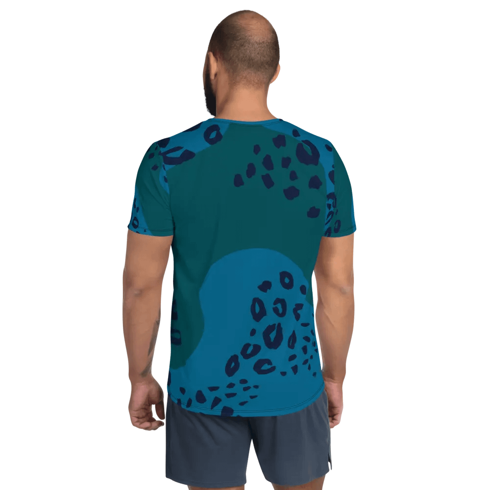 Stylish Blue Animal Print Athletic Tee product image (2)