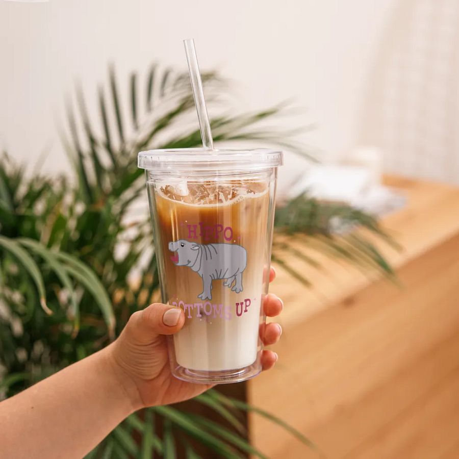 Hippo Bottoms Up Tumbler | Moo Deng Inspired Merch product image (7)