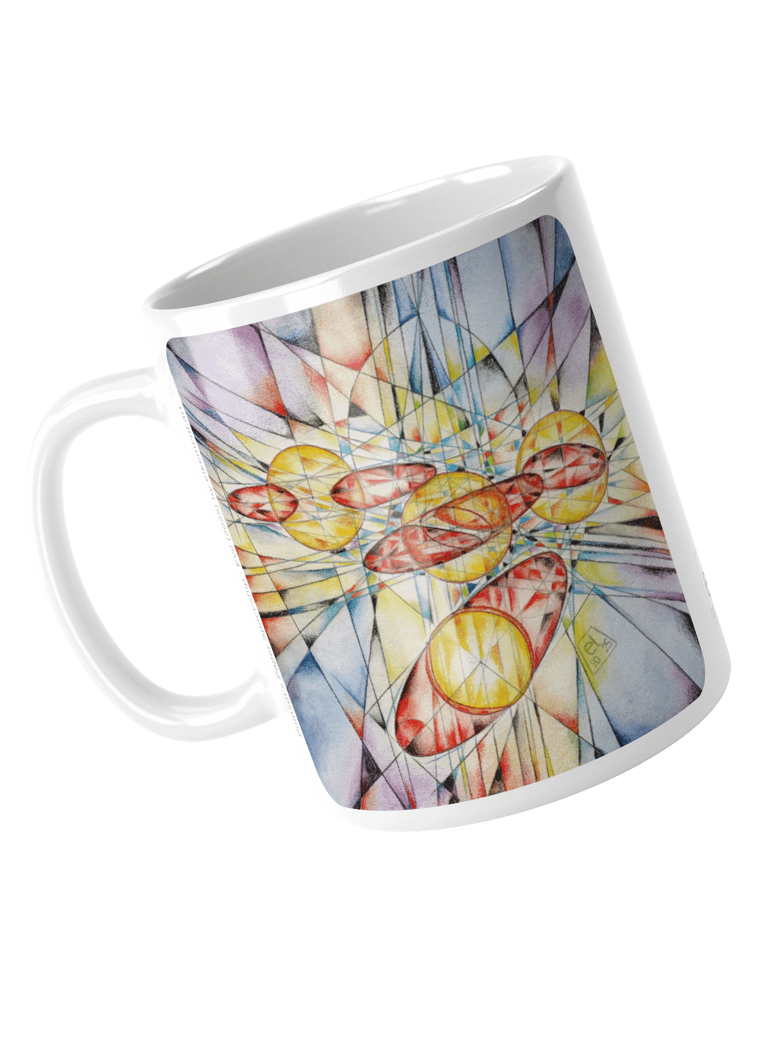 Poinsot's Paper Spaceship 4+1 - Gyroscope Physics Geometric Drawings Mug product image (4)