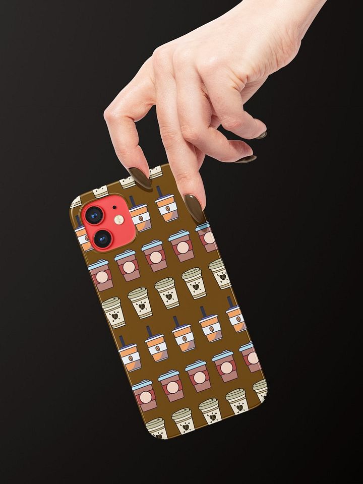 Coffee Aesthetic iPhone Case I Barista Vibes Brown Phone Cover for Coffee Lovers, Latte Art Design I MAGSAFE COMPATIBLE product image (2)