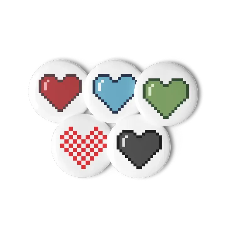 Pixel Heart Pin Button Set product image (2)