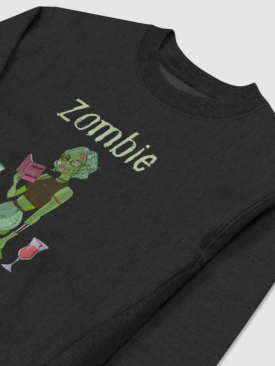 Zombie Book Lover Lady Black Sweatshirt product image (3)