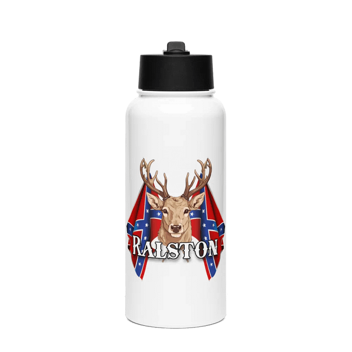 "Ralston" Last Name Rebel Redneck Deer - Stainless Steel Sports Water Bottle product image (1)