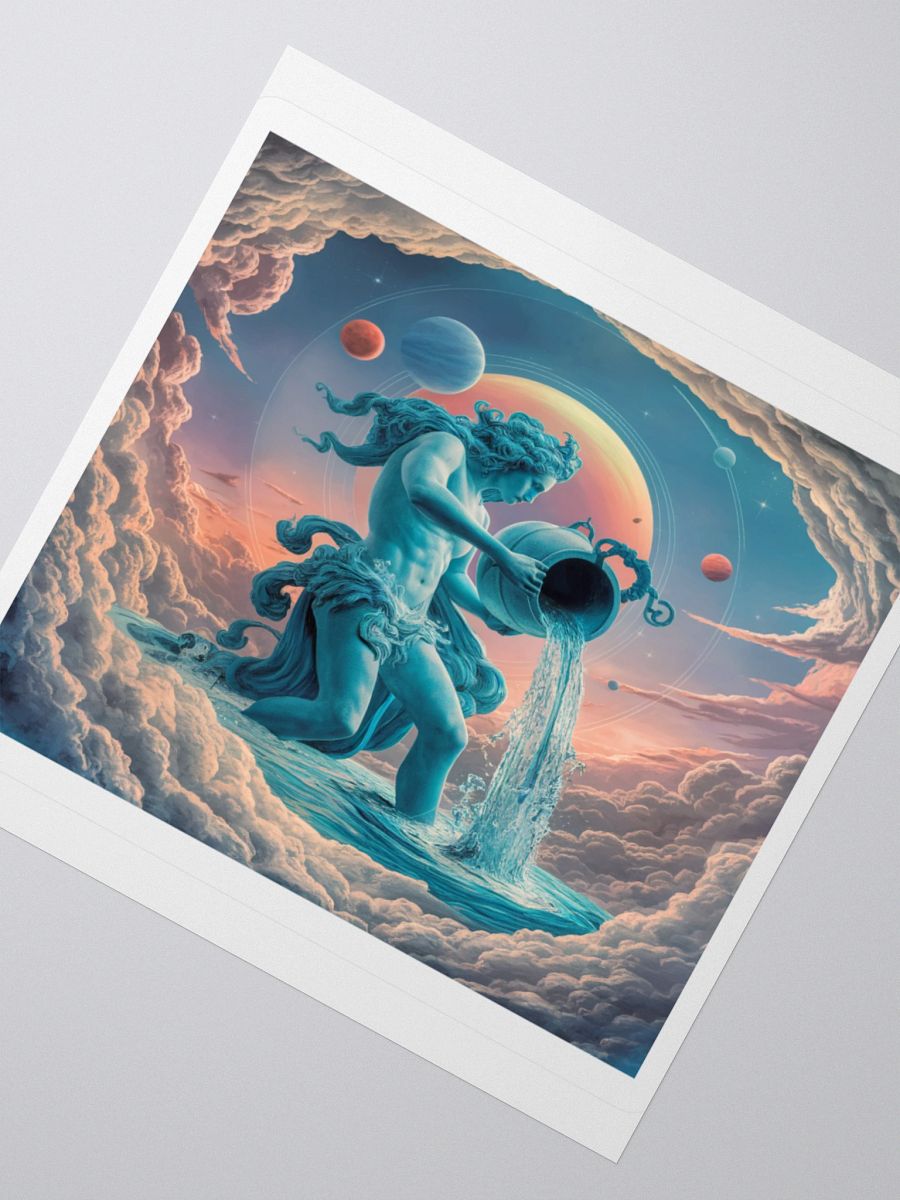 Aquarius Cosmic Vinyl Sticker - Unique Zodiac Art product image (2)