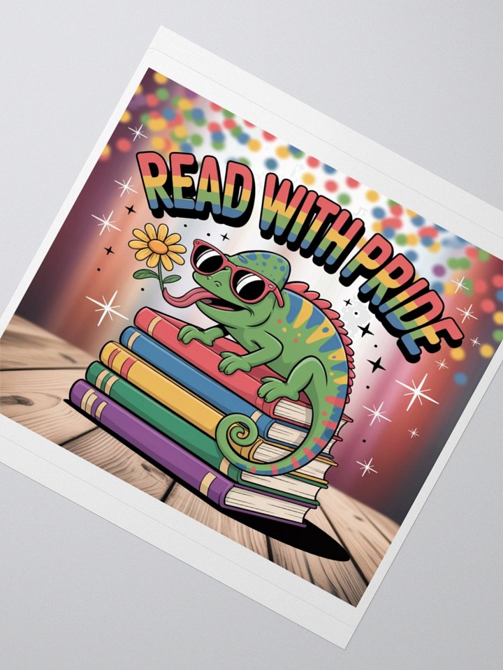 LGBTQ+ Pride Sticker - Read With Pride Chameleon Design product image (6)