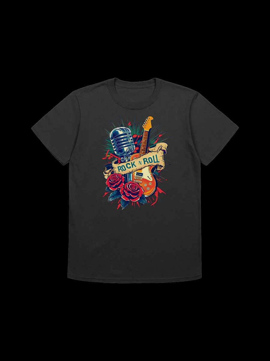 Music Lover-Rock N Roll-Microphone, Guitar, and Roses T-Shirt product image (17)