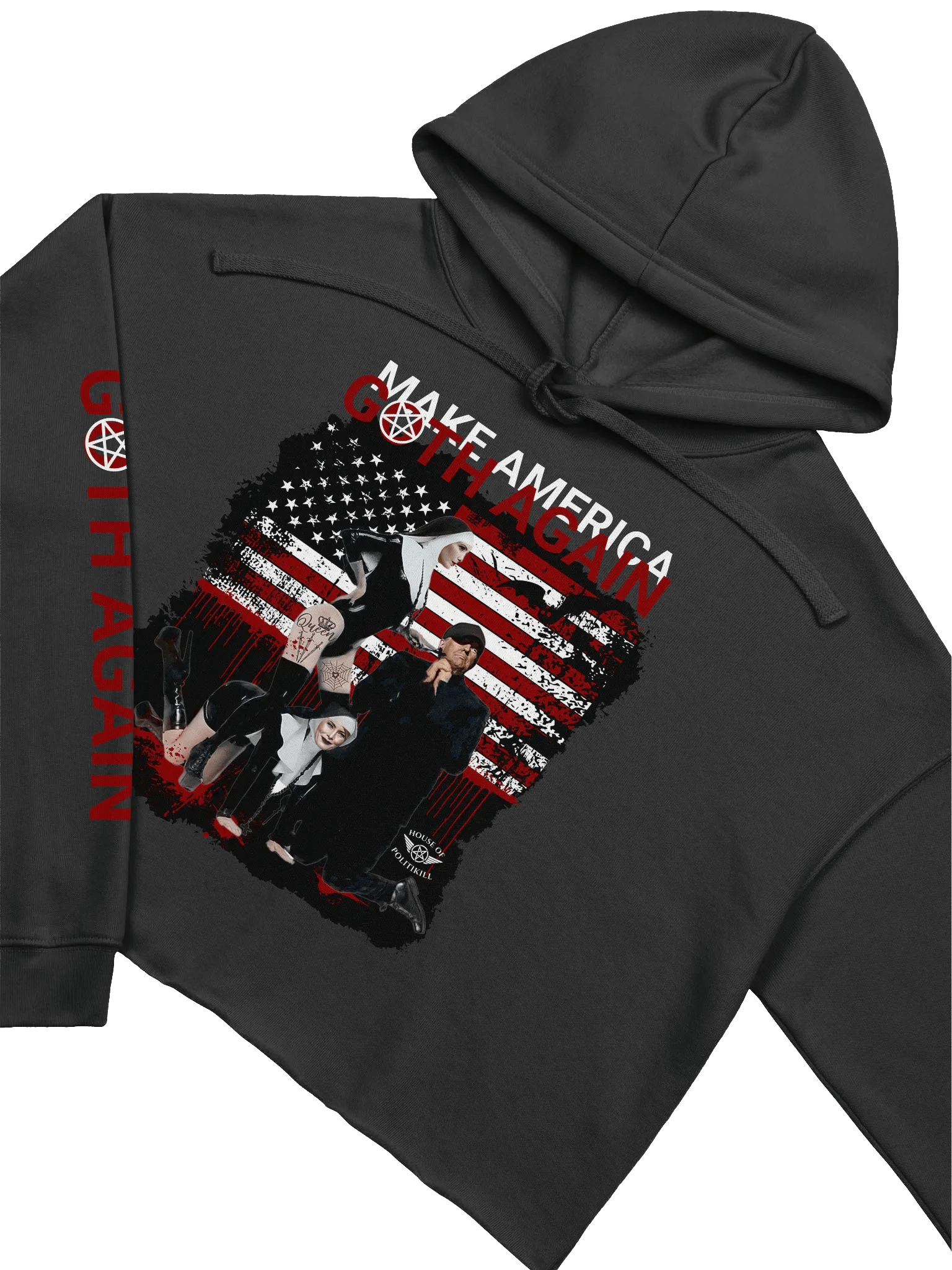 Make America Goth Again - Statement Cropped Hoodie - Sacrilegious Gothic Design for Rebels product image (3)